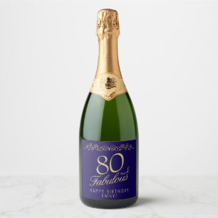 Étiquettes Pour Bouteilles De Vin Mousseux Elégant 80 et fabuleux ornement 80e anniversaire
