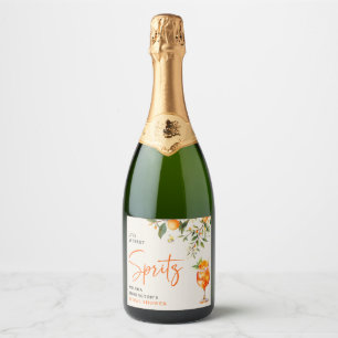 Étiquettes Pour Bouteilles De Vin Mousseux Élégant Amour au Premier Spritz' Enterrement de Vi