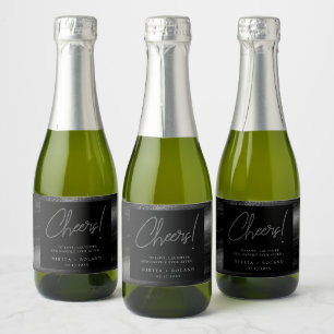 Étiquettes Pour Bouteilles De Vin Mousseux Elégant moderne - Soirée d'argent Personnalisée