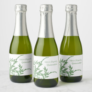 Étiquettes Pour Bouteilles De Vin Mousseux Elégante verdure Quinceañera