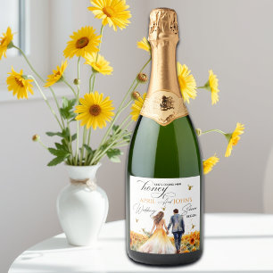Étiquettes Pour Bouteilles De Vin Mousseux Elle A Trouvé Son Wedding shower Miel