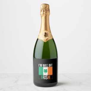 Étiquettes Pour Bouteilles De Vin Mousseux Enfants Je suis Wee Bit Irish Leprechaun Toddler B