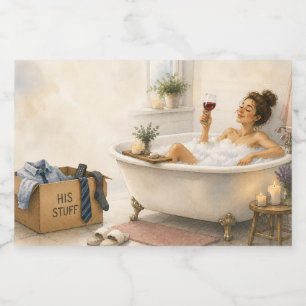 Étiquettes Pour Bouteilles De Vin Mousseux Enfin libre - Cadeau de divorce heureux