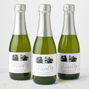 Étiquettes Pour Bouteilles De Vin Mousseux Enfin minimaliste Mariage 2 Photo Enregistrer la d