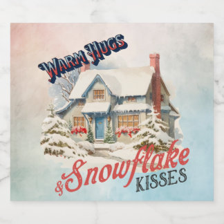 Étiquettes Pour Bouteilles De Vin Mousseux Ensemble de Étiquettes SnowFlake Kisses