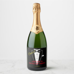 Étiquettes Pour Bouteilles De Vin Mousseux Enterrement de vie de garçon en smoking
