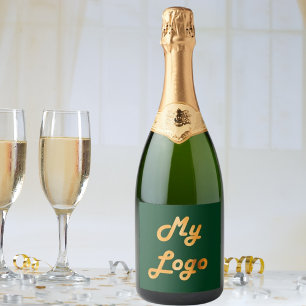 Étiquettes Pour Bouteilles De Vin Mousseux Entreprise d'image de logo Emerald