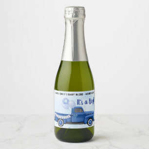 Étiquettes Pour Bouteilles De Vin Mousseux Étiquettes de vin mousseux mini Blue Truck