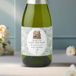 Étiquettes Pour Bouteilles De Vin Mousseux Fais-la éclater quand elle va accoucher ! Baby Sho