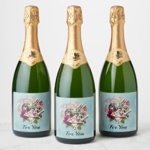 Étiquettes Pour Bouteilles De Vin Mousseux Fancy Wonderland White Rabbit