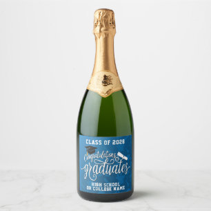 Étiquettes Pour Bouteilles De Vin Mousseux Félicitations à la Graduates School Graduates Grad