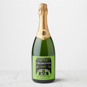 Étiquettes Pour Bouteilles De Vin Mousseux Félicitations Vertes Pour La Promotion De L'Emploi