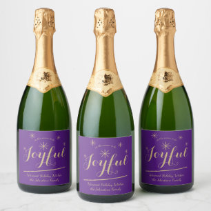 Étiquettes Pour Bouteilles De Vin Mousseux Festive est la saison pour être Joyful Elegant Cad