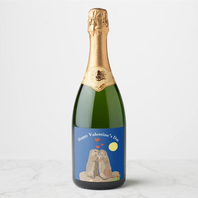 Étiquettes Pour Bouteilles De Vin Mousseux Fête de la Saint-Valentin (Devant)