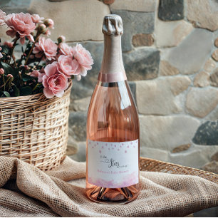 Étiquettes Pour Bouteilles De Vin Mousseux Fête de Naissance Fille Rose Brille Brille Petite 