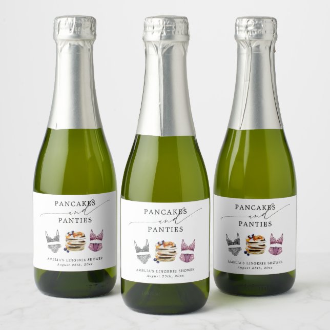 Étiquettes Pour Bouteilles De Vin Mousseux Fête des mariées de crêpes et culottes (Bouteilles)