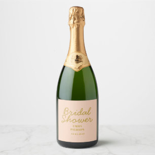 Étiquettes Pour Bouteilles De Vin Mousseux Fête des mariées Pastel Peachy
