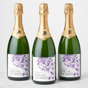 Étiquettes Pour Bouteilles De Vin Mousseux Fête des mariées vintage en toile française