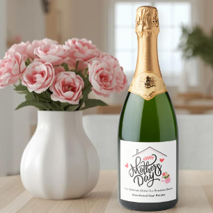 Étiquettes Pour Bouteilles De Vin Mousseux Fête des mères pour les agents immobiliers   Remer
