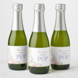 Étiquettes Pour Bouteilles De Vin Mousseux Fleur sauvage Elle est prête à éclore Baby Girl Sh