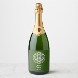 Étiquettes Pour Bouteilles De Vin Mousseux FLEURS DE VIE - Symbole de géométrie sacrée plan 2