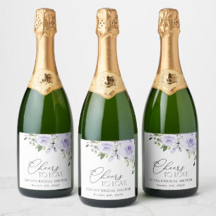 Étiquettes Pour Bouteilles De Vin Mousseux Fleurs violettes, Lilac Flowers, Boho, Fête des ma