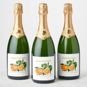Étiquettes Pour Bouteilles De Vin Mousseux Florida Oranges & Blossom Personnalisé
