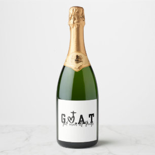Étiquettes Pour Bouteilles De Vin Mousseux G.O.A.T Dieu sur toutes les choses Christian Jésus