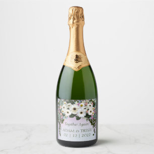 Étiquettes Pour Bouteilles De Vin Mousseux Gerbera Daisies Mariage de swag