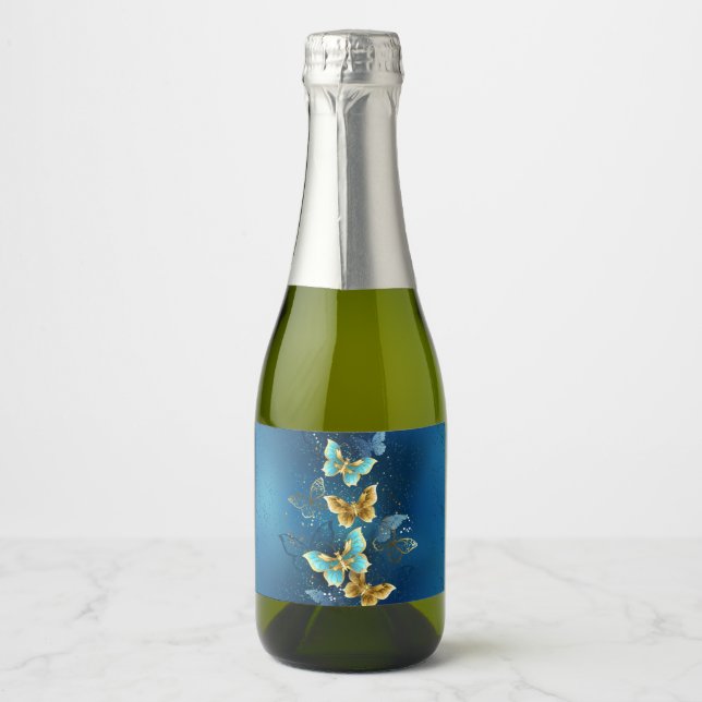 Étiquettes Pour Bouteilles De Vin Mousseux Golden butterflies (Devant)
