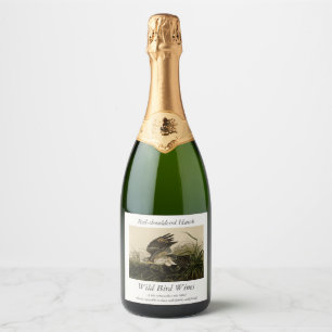 Étiquettes Pour Bouteilles De Vin Mousseux Hawk d'hiver, les oiseaux d'Amérique de John James