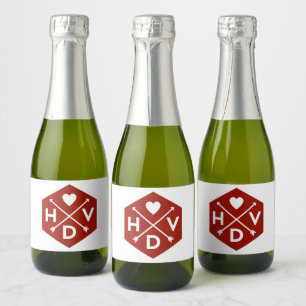 Étiquettes Pour Bouteilles De Vin Mousseux Heureuse Sainte-Valentin Mini Sparkling Vin Étique