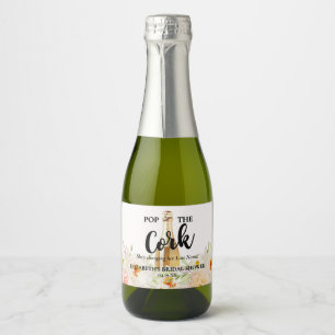 Étiquettes Pour Bouteilles De Vin Mousseux Jardin Chic Mini Fleurs pour Baby Shower