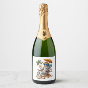 Étiquettes Pour Bouteilles De Vin Mousseux Jour de congé de la maman d'Halloween