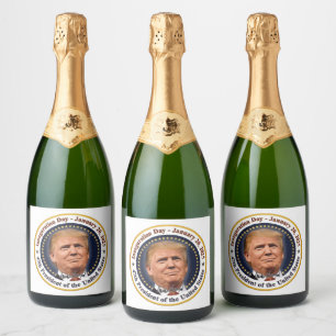 Étiquettes Pour Bouteilles De Vin Mousseux Jour d'investiture du président Trump 20 janvier 2