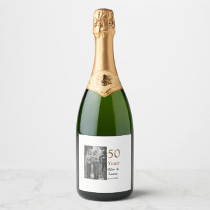Étiquettes Pour Bouteilles De Vin Mousseux Joyeux 50e anniversaire ajouter nom du couple date