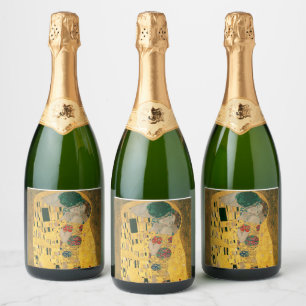 Étiquettes Pour Bouteilles De Vin Mousseux Klimt // La peinture de baiser