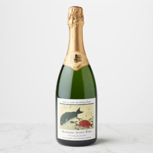 Étiquettes Pour Bouteilles De Vin Mousseux Kurodai & Akadai - Impression de poisson japonais