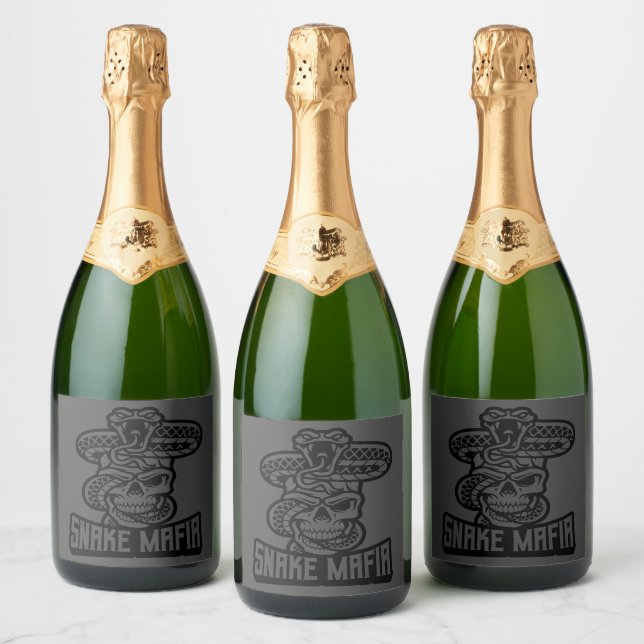 Étiquettes Pour Bouteilles De Vin Mousseux La mafia des serpents (Bouteilles)