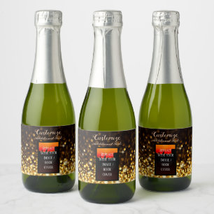 Étiquettes Pour Bouteilles De Vin Mousseux Lancement de livre personnalisé Gold Mini