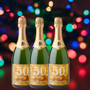 Étiquettes Pour Bouteilles De Vin Mousseux l'anniversaire personnalisé