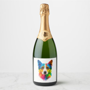Étiquettes Pour Bouteilles De Vin Mousseux L'artisanat coloré pour chien