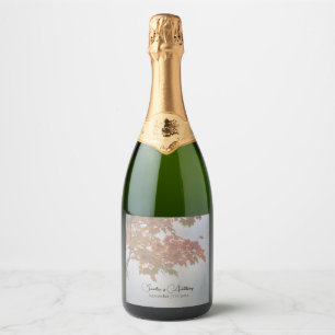 Étiquettes Pour Bouteilles De Vin Mousseux L'automne laisse un Mariage rustique qui scintille