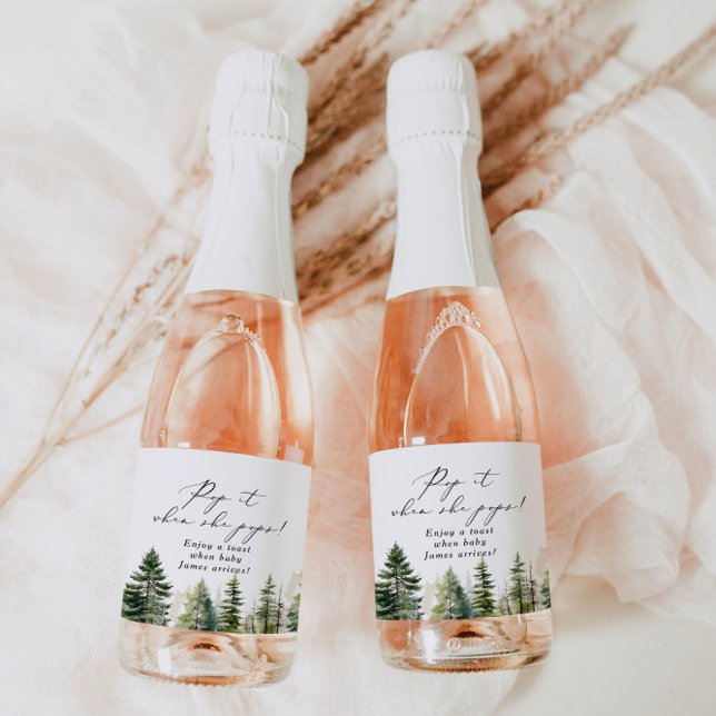 Étiquettes Pour Bouteilles De Vin Mousseux L'aventure attend la forêt Pop it quand elle pops (Créateur téléchargé)