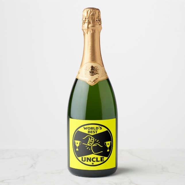 Étiquettes Pour Bouteilles De Vin Mousseux Le meilleur oncle du monde (Devant)