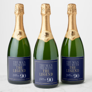 Étiquettes Pour Bouteilles De Vin Mousseux L'Homme Le Mythe La Légende 90e Anniversaire