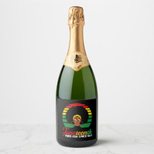 Étiquettes Pour Bouteilles De Vin Mousseux Liberté noire, truc libre depuis 1865 Juneteenth 