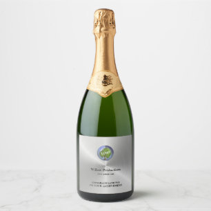 Étiquettes Pour Bouteilles De Vin Mousseux Logo d'entreprise promotionnel Entreprise Argent