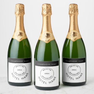 Étiquettes Pour Bouteilles De Vin Mousseux Logo Personnalisé Simple Nom De L'Hôtel Toute Coul