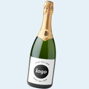 Étiquettes Pour Bouteilles De Vin Mousseux Logo Simple Avec Texte Professionnel Promotionnel